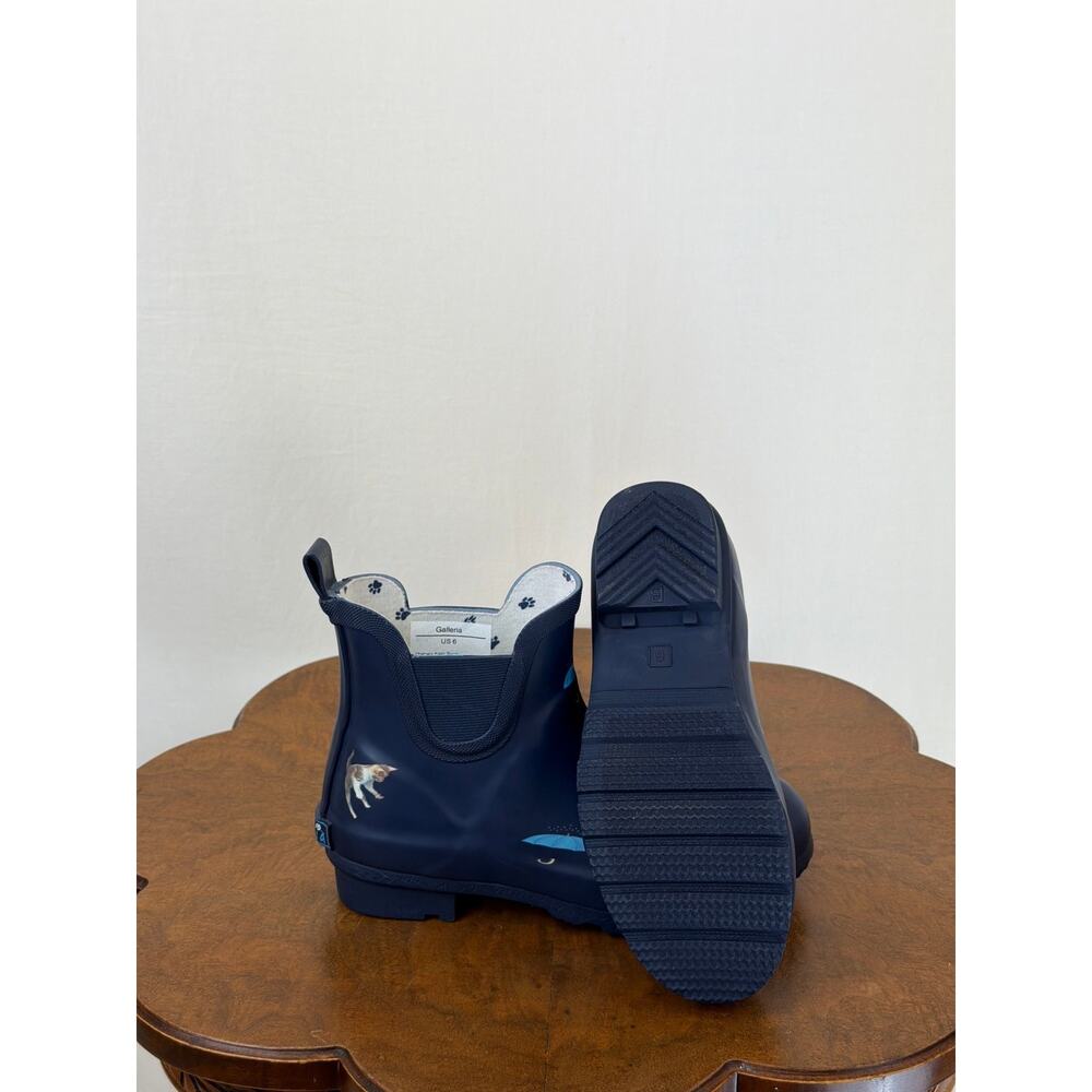 NIB Galleria Chelsea Rain Boots Navy Cat / Dog Rainboots #0595 SZ 11 - Picture 7 of 8